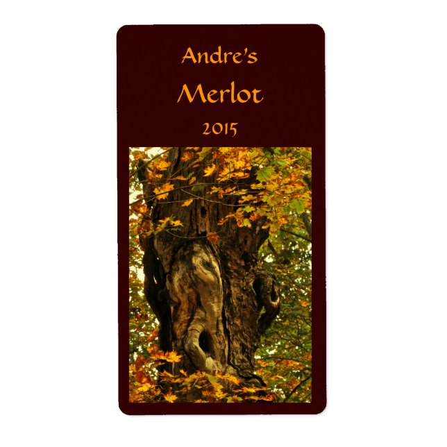 Etiqueta Rótulo do Vinho da Árvore Antiga (Frente)