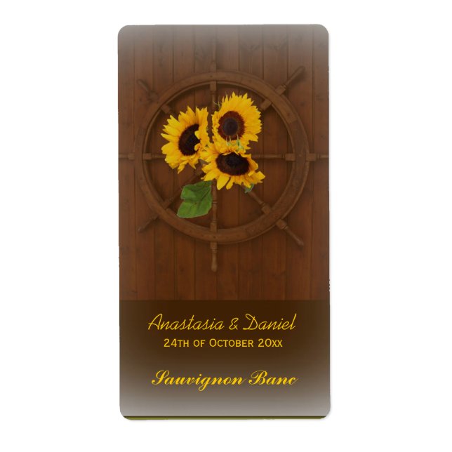 Etiqueta Rótulo do vinho de casamento com flores rústicas a (Frente)