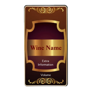 Etiqueta Rótulo do Vinho Vermelho de Prateleira Superior