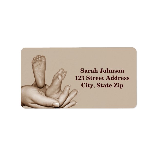 Etiqueta Rótulo dos pés do bebê (Frente)