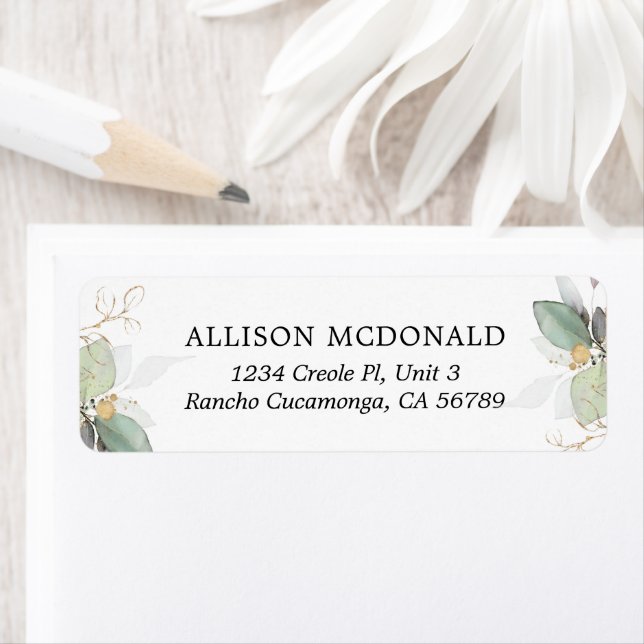 Etiqueta Rótulo Eucalyptus Foliage Dourado verde (Insitu)