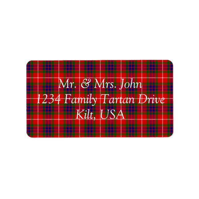 Etiqueta Rótulo Fraser Tartan (Frente)
