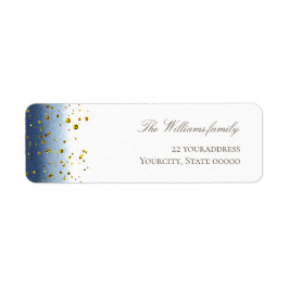 Etiqueta rótulo glitter ouro simulado aquarela azul escuro