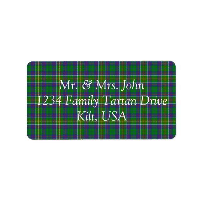 Etiqueta Rótulo Hunter Tartan (Frente)