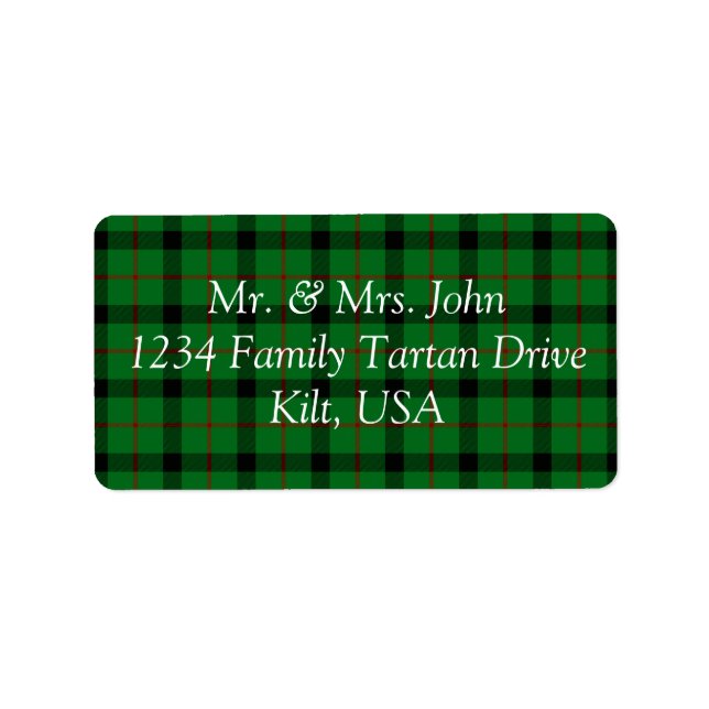 Etiqueta Rótulo Kincaide Tartan (Frente)