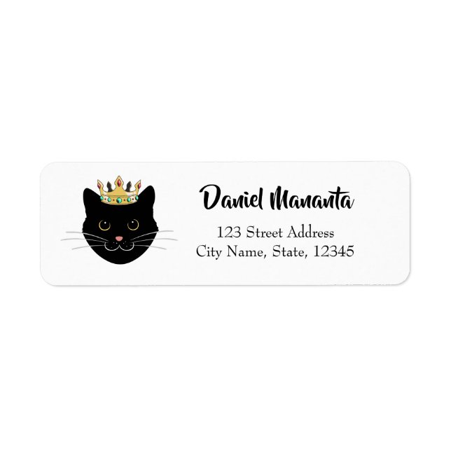 Etiqueta Rótulo King Cat com Nome Personalizado (Frente)