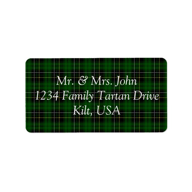 Etiqueta Rótulo MacAlpino Tartan (Frente)