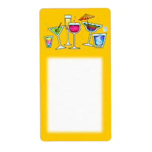 ETIQUETA RÓTULO MÉDIO DE VIDRAÇAS DE COCKTAIL