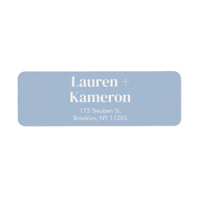 Etiqueta Rótulo Mínimo Elegante de Retorno de Casamento Mod (Frente)