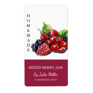 Etiqueta Rótulo Misturado Berry Jam Moderno