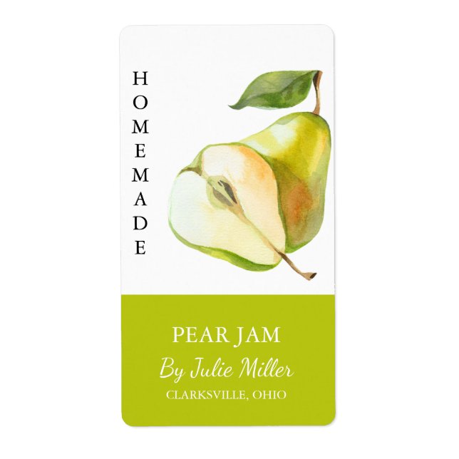 Etiqueta Rótulo moderno de emperramento de pera caseira (Frente)