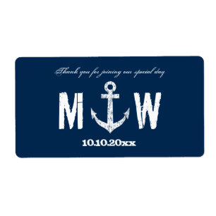 Etiqueta Rótulo náutico de vinho de casado ou garrafa de ág