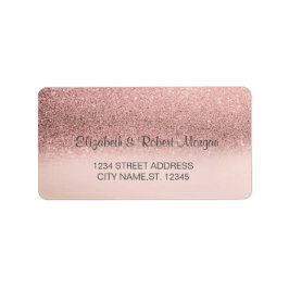Etiqueta Rótulo Ombre Bokeh com Brilho em Dourado Rosa Eleg
