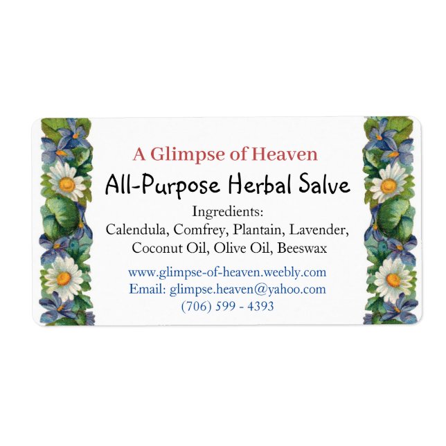 Etiqueta Rótulo para um frasco de sal (Frente)