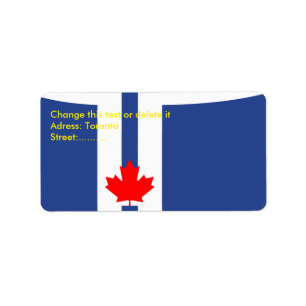 Etiqueta Rótulo Personalizado com Bandeira de Toronto