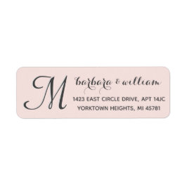 Etiqueta Rótulo Personalizado de Monograma de Duas Cores, C