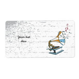 Etiqueta Rótulo personalizado de revisão gramofone