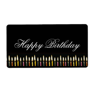 Etiqueta Rótulo Personalizável de Aniversário Feliz