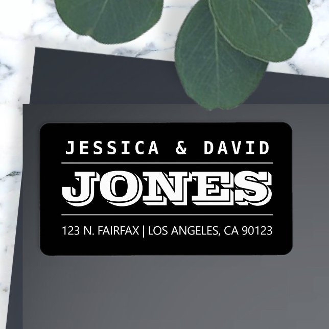 Etiqueta Rótulo preto e branco com aspecto criativo a frio (Criador carregado)