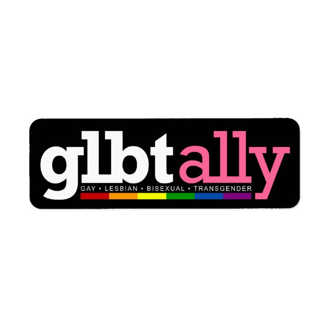 Etiqueta Rótulo preto GLBT Ally (Frente)