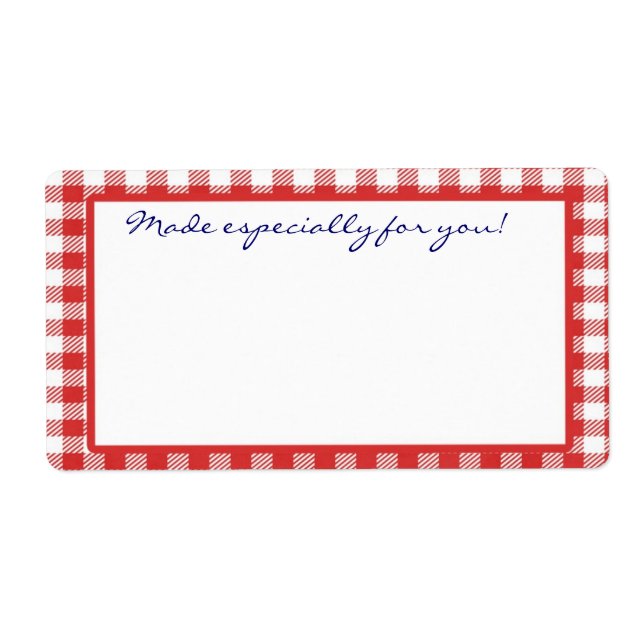 Etiqueta Rótulo Red Gingham (Frente)