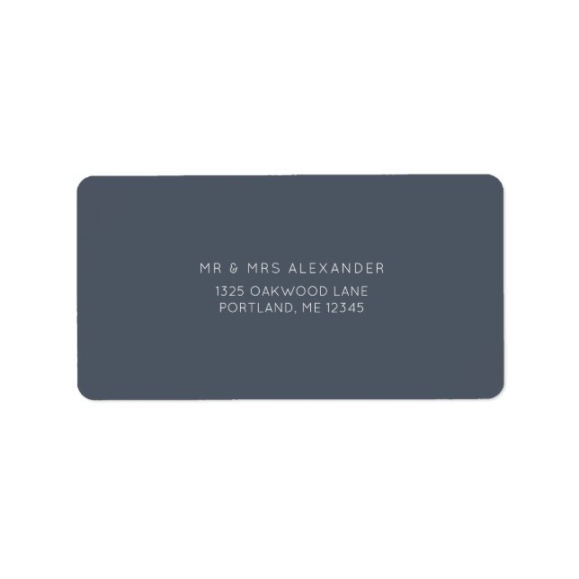 Etiqueta Rótulo Romântico de devolução de casamentos azuis (Frente)