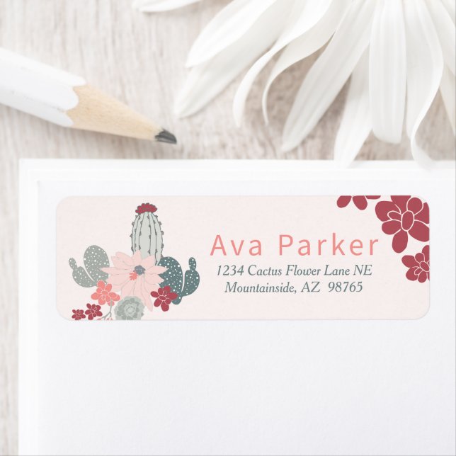 Etiqueta Rótulo Rosa Suculente do Cactus Chic (Insitu)