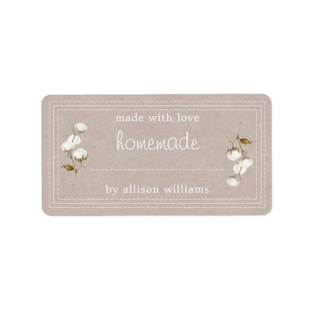 Etiqueta Rótulo Russo Homemade Algodão Sprig Papel Kraft (Frente)