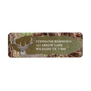 Etiqueta Rótulo Rustic Country Deer Hunter Wedding