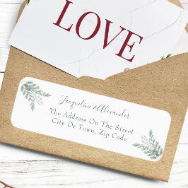 Etiqueta Rótulo Rustic Eucalyptus Calliografia de Casamento