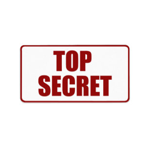 Etiqueta Rótulo Secreto Superior de Tamanho Médio