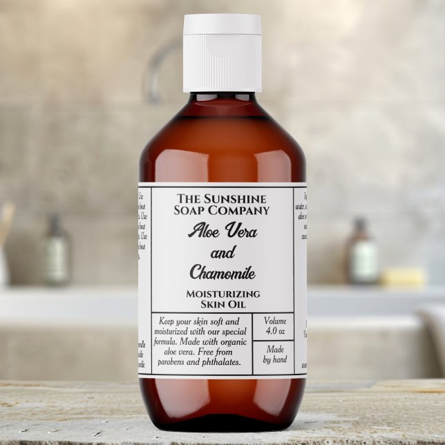 Etiqueta Rótulo simples branco para frasco de cosméticos (Criador carregado)