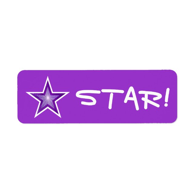 Etiqueta Rótulo "STAR" da Estrela Roxa pequeno (Frente)