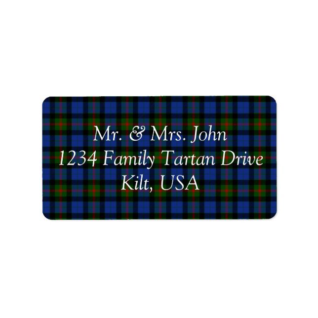 Etiqueta Rótulo Tartan cinza (Frente)