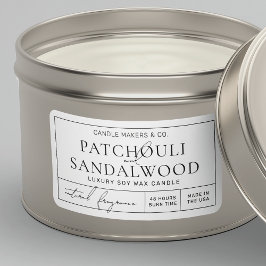 Etiqueta Rótulo Tin da Vela do Retângulo Moderno Estilo Apo