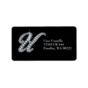 Etiqueta Rótulo U Script "Diamond Bling"