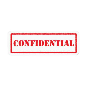 Etiqueta Rótulo vermelho confidencial
