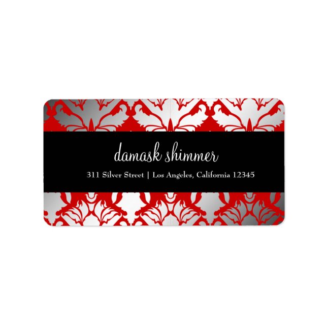 Etiqueta Rótulo Vermelho do Shimmer 311-Damask (Frente)