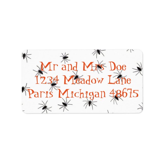 Etiqueta Rótulos/Aranhas de Endereço Halloween (Frente)
