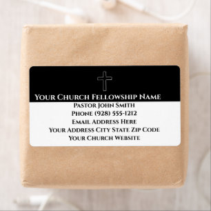 Etiqueta Rótulos da Igreja da Cruz Branca Simples