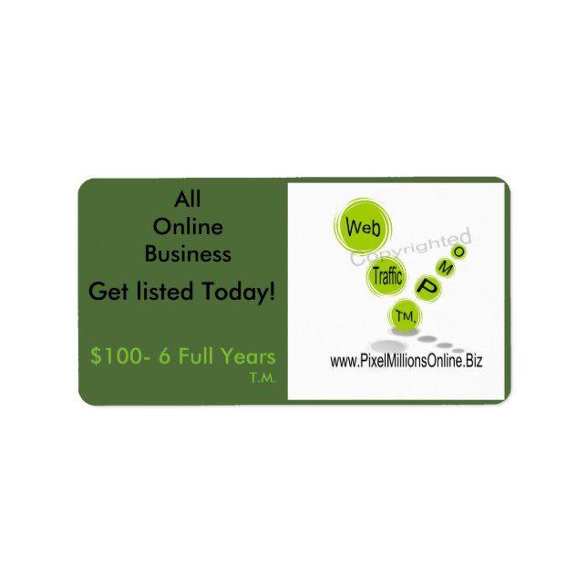 Etiqueta Rótulos de anúncio P.M.O. (Frente)