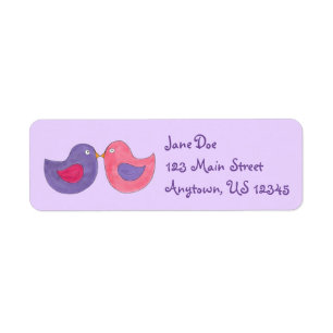 Etiqueta Rótulos De Aves De Cama Rosa/Roxo