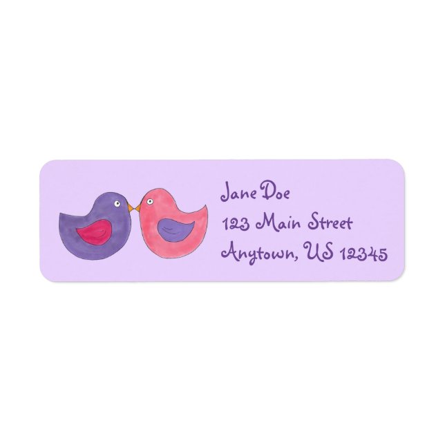 Etiqueta Rótulos De Aves De Cama Rosa/Roxo (Frente)