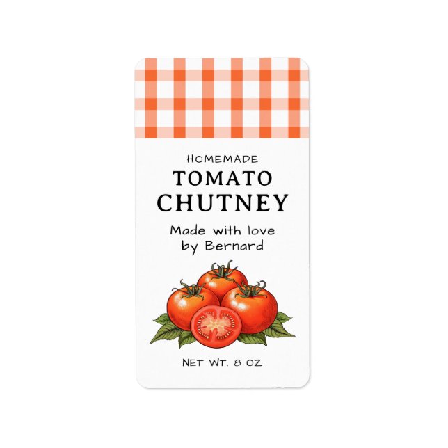 Etiqueta Rótulos de Chutney de Tomate (Frente)