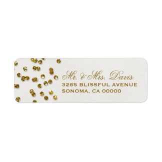 Etiqueta Rótulos de Confetti Glamor Dourado