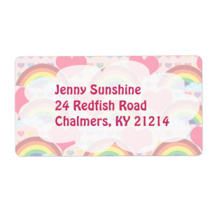 Etiqueta Rótulos de Corações e Arcos-Chuva