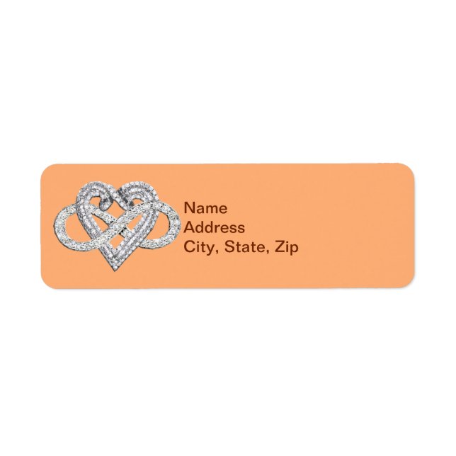 Etiqueta Rótulos de endereço cardíaco do Orange Infinity (Frente)