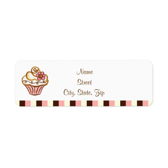 Etiqueta Rótulos de Endereço Cupcake (Frente)