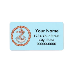 Etiqueta Rótulos de Endereço da Âncora Náutica 1