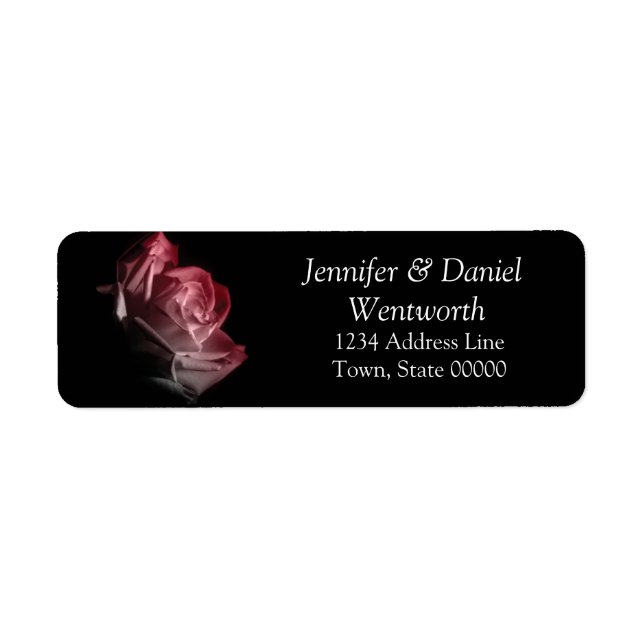 Etiqueta Rótulos de Endereço da Flor Rosa Rosa (Frente)
